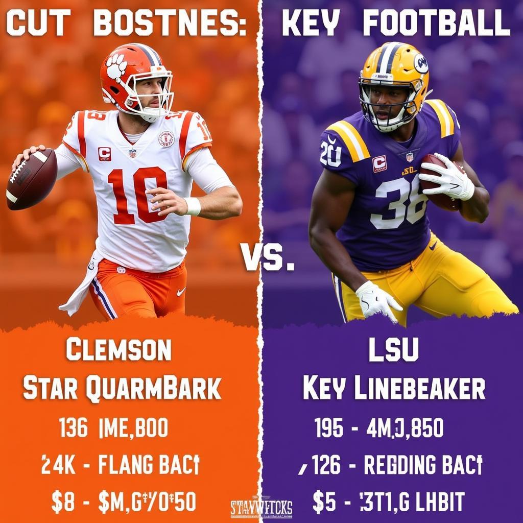 Clemson and LSU Key Players