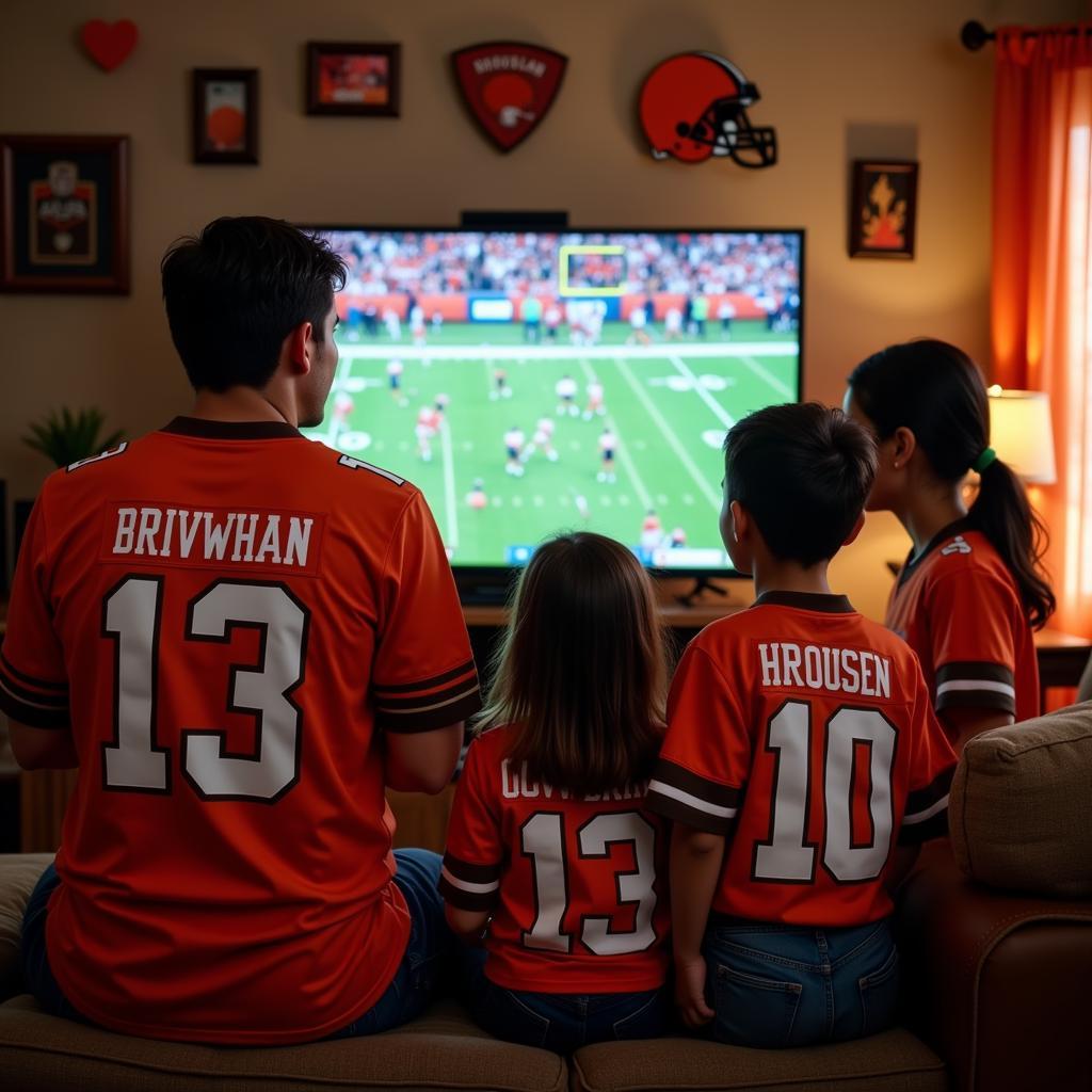 Cleveland Browns game on TV screen