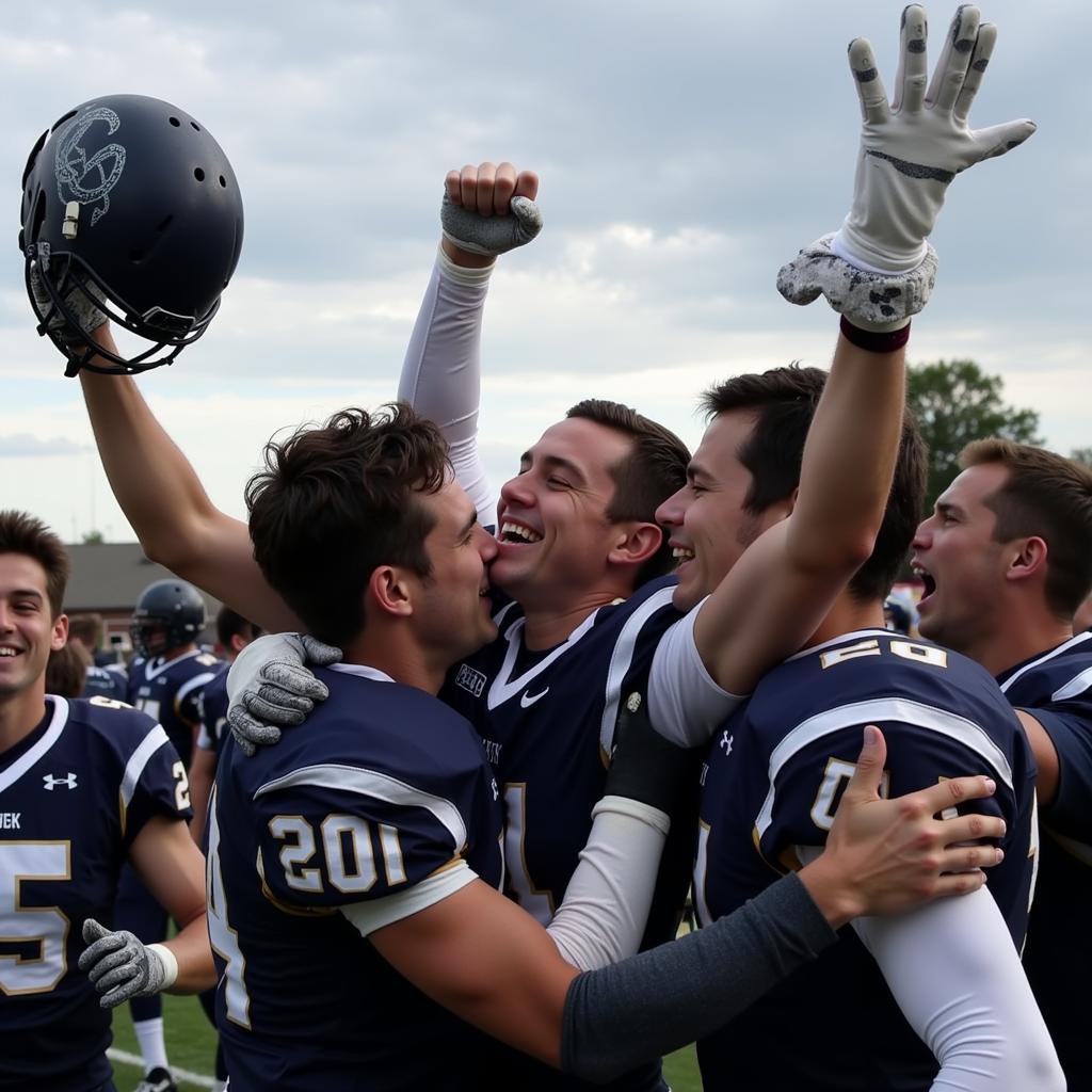 Coal City Football Team Celebrating Victory