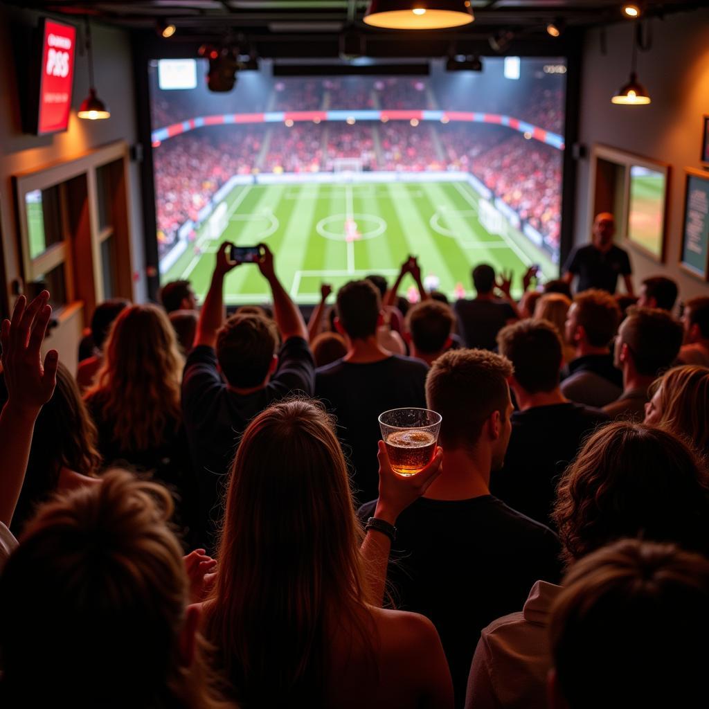 Amsterdam Coffee Shop Live Football Crowd