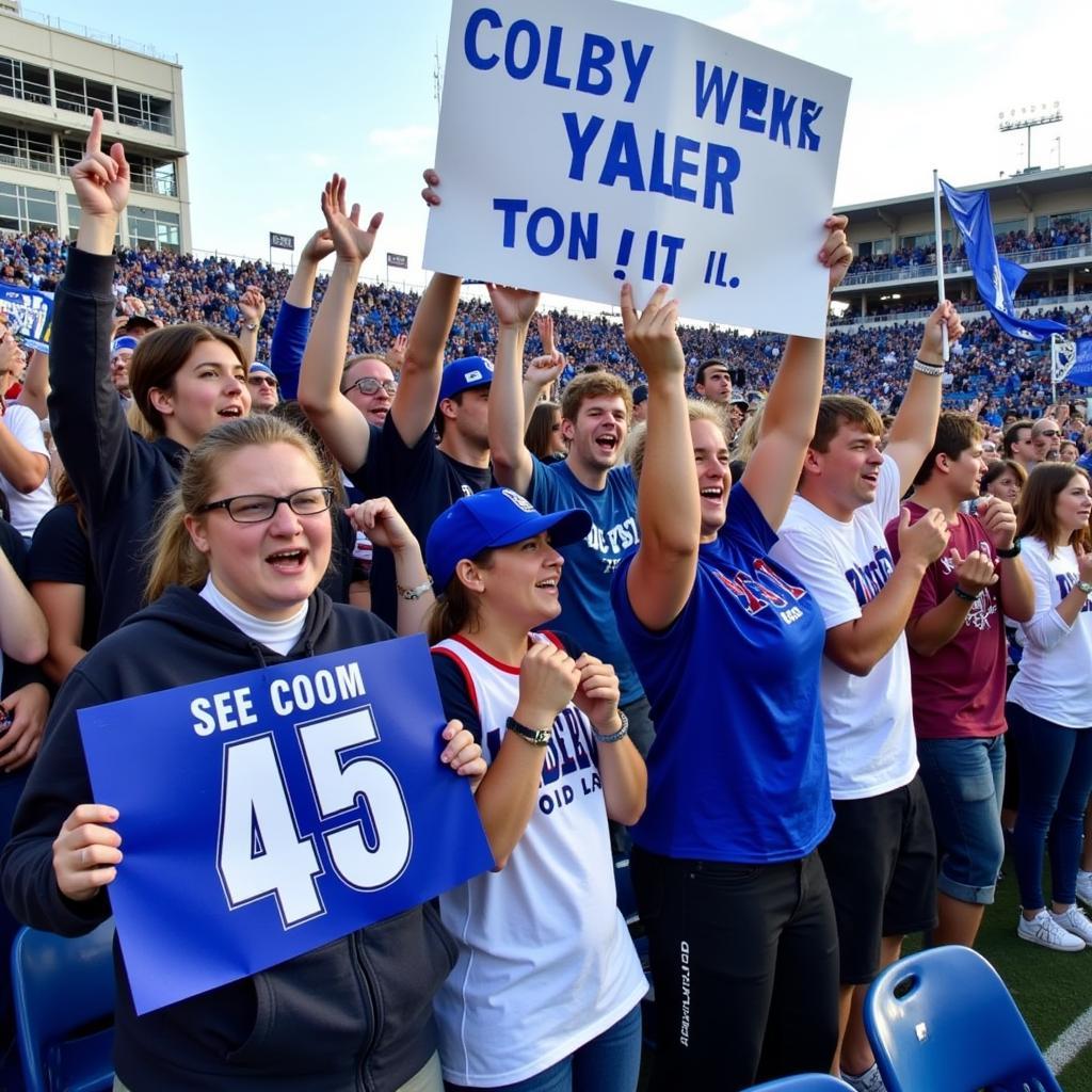 Colby College Football Fans Cheering