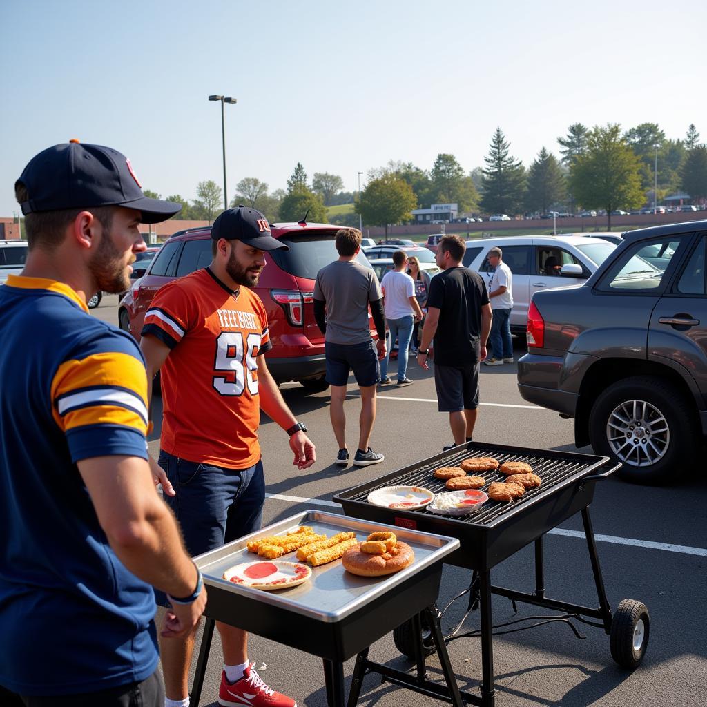 Fans tailgating before the championship game