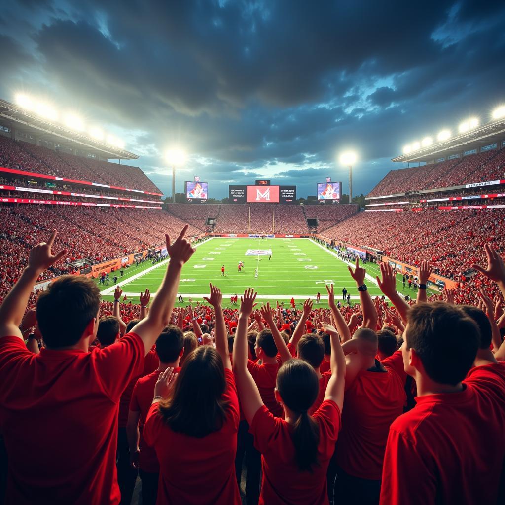 College Football Fans Celebrating a Touchdown