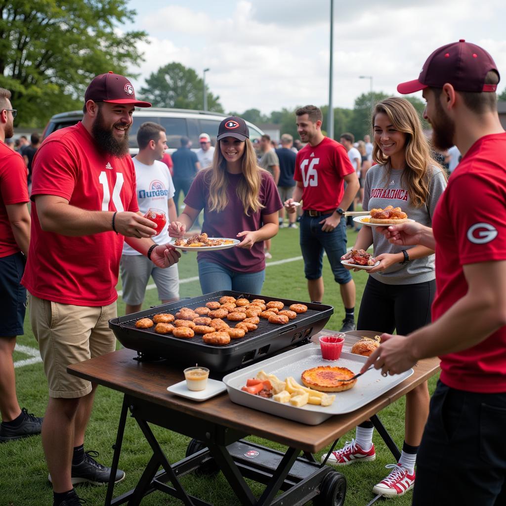 College Football Fans Tailgating