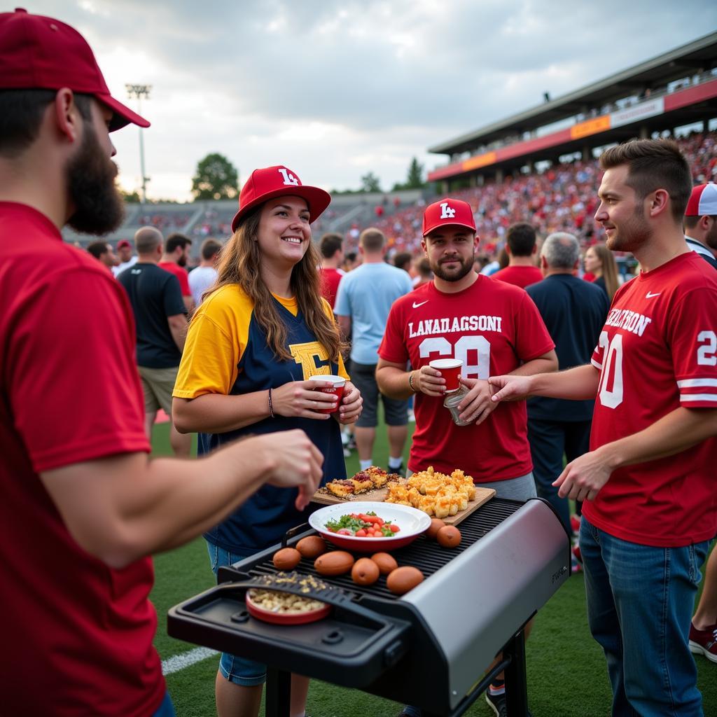 College Football Fans Tailgating