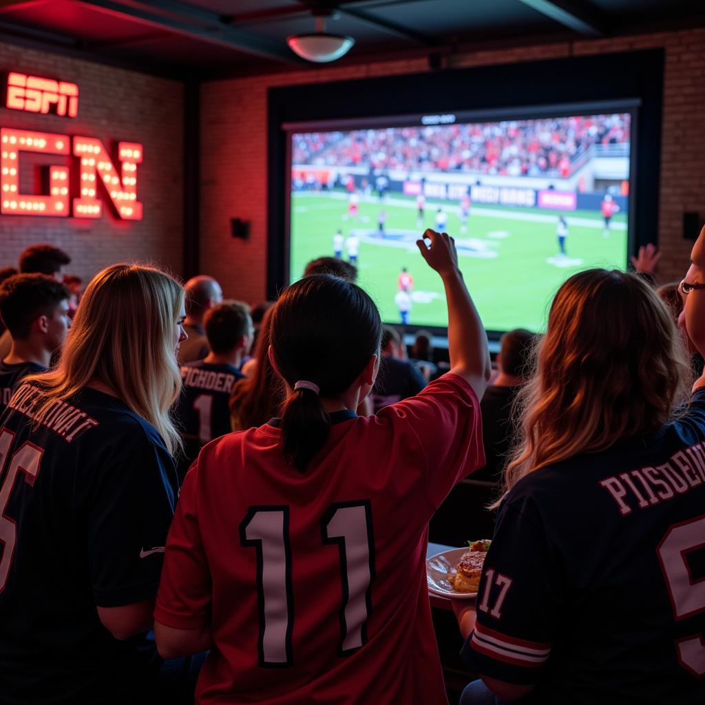 College Football Fans Watching ESPN