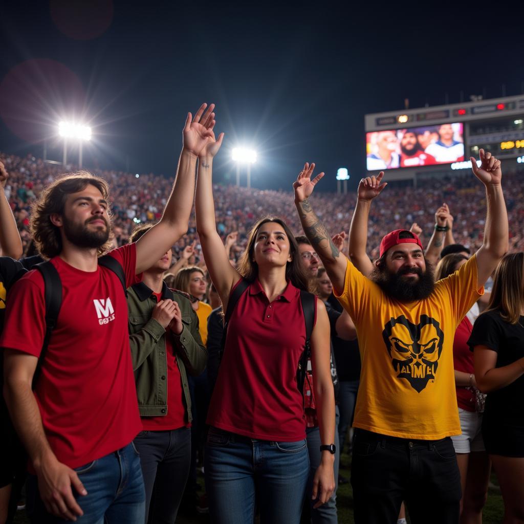 College Football Fans Enjoying a Live Game