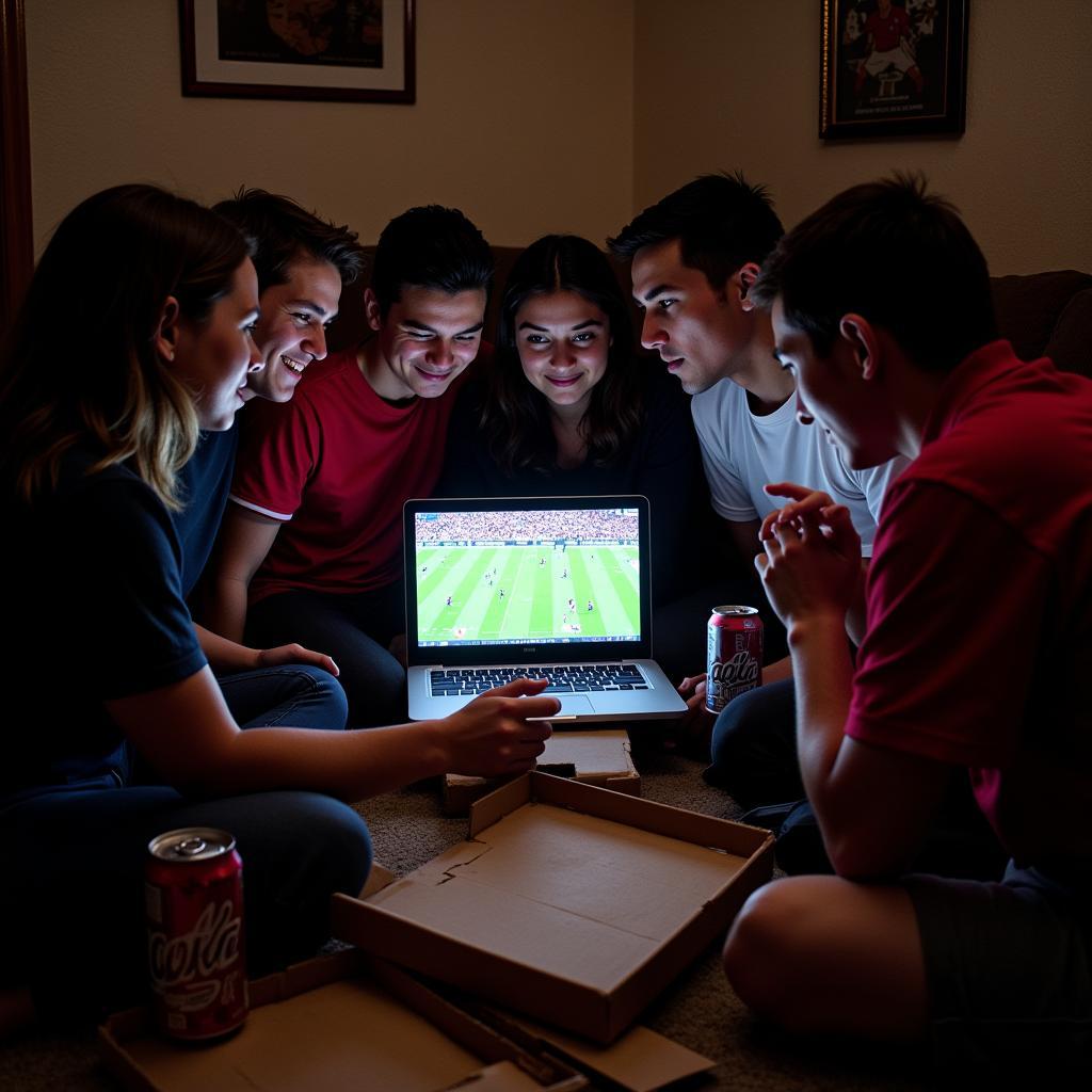 College football fans watching a live stream on Reddit