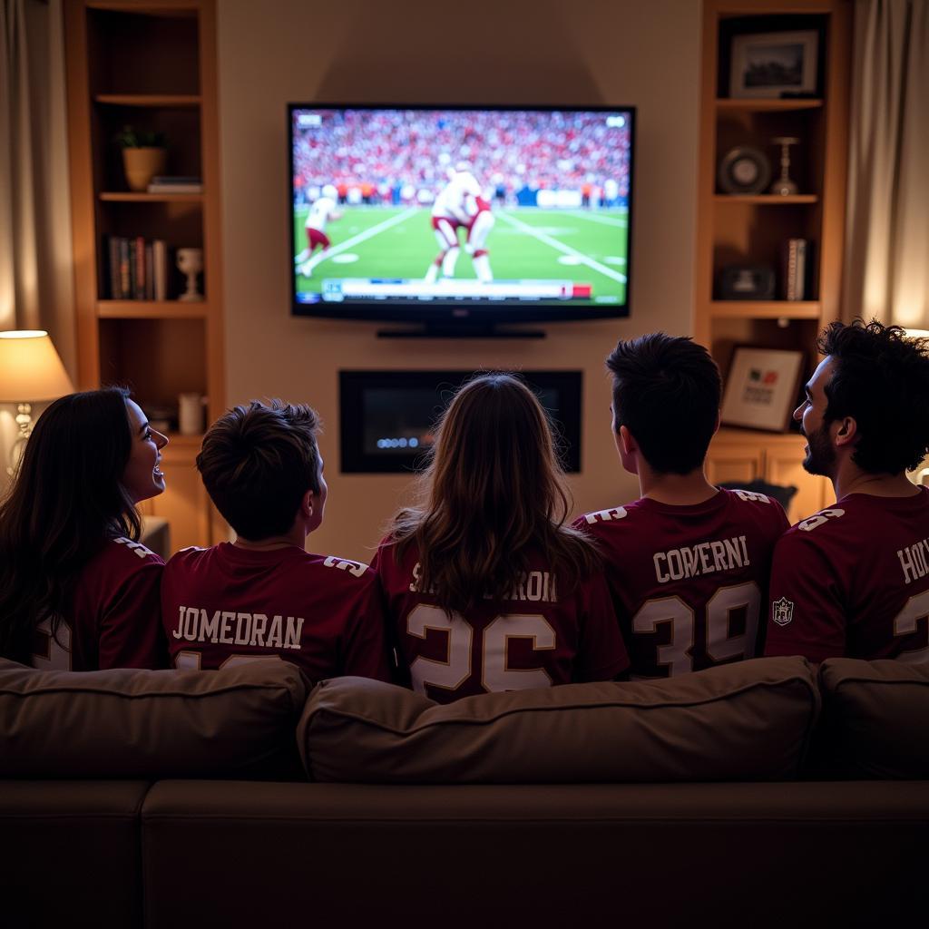 College Football Fans Watching Live TV