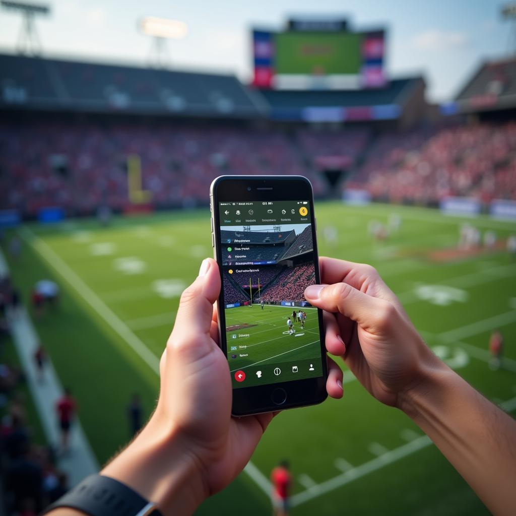 College Football Live Game Tracker on Smartphone