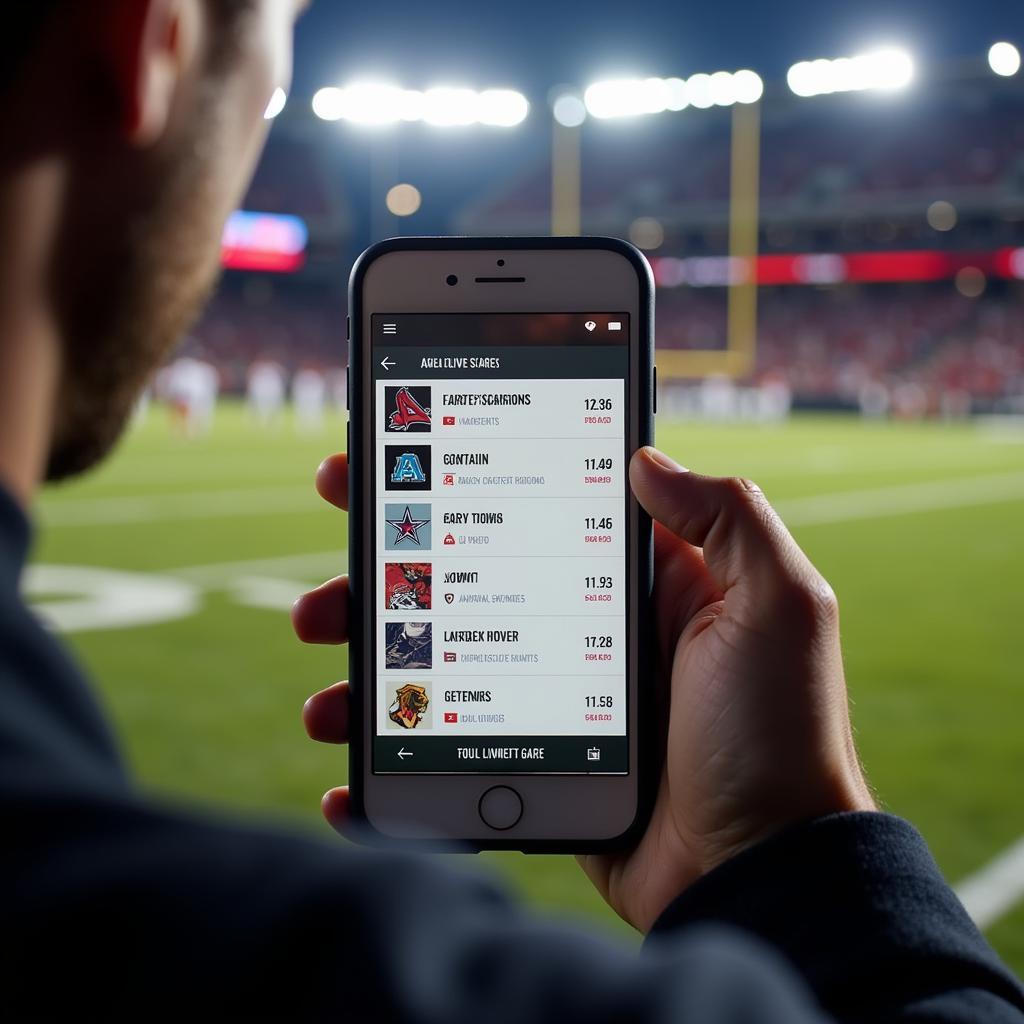 College Football Live Scores on Smartphone