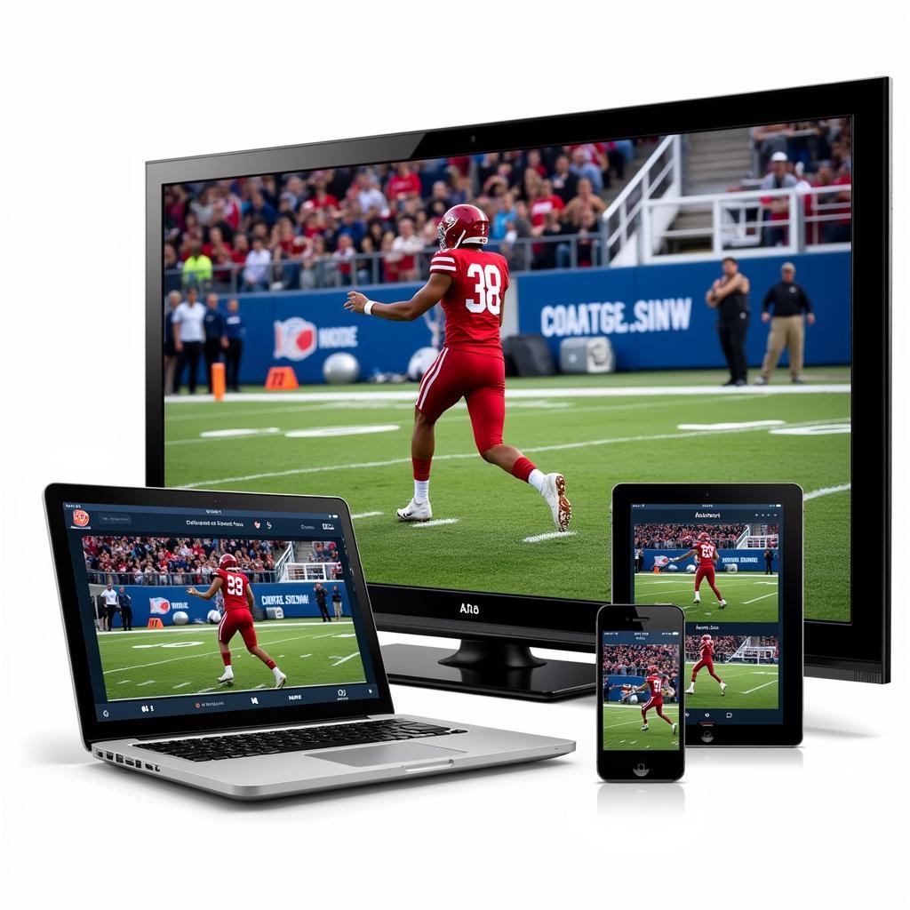 College football live streaming options on various devices.