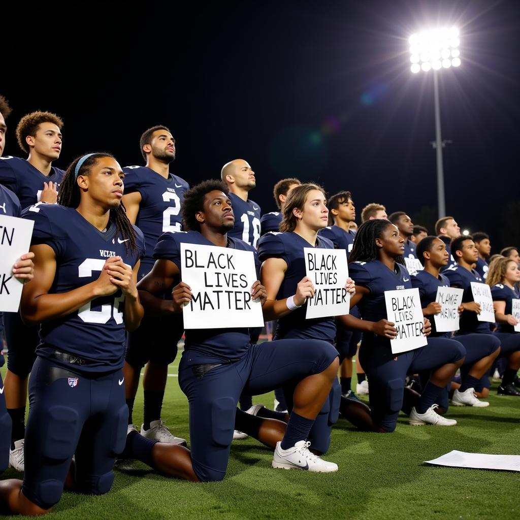 College Football Players Protest for Black Lives Matter