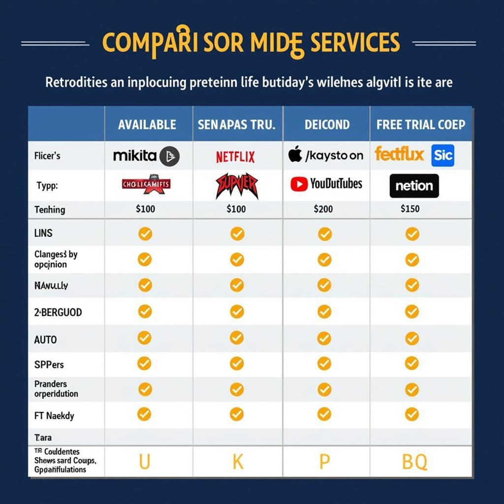 College Football Streaming Service Comparison Chart