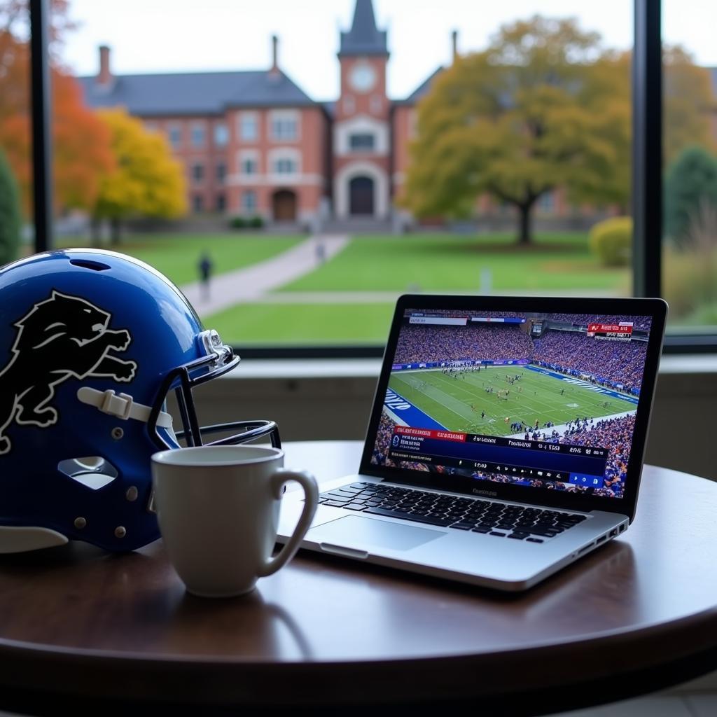 College Lions Football Live Streaming on Laptop