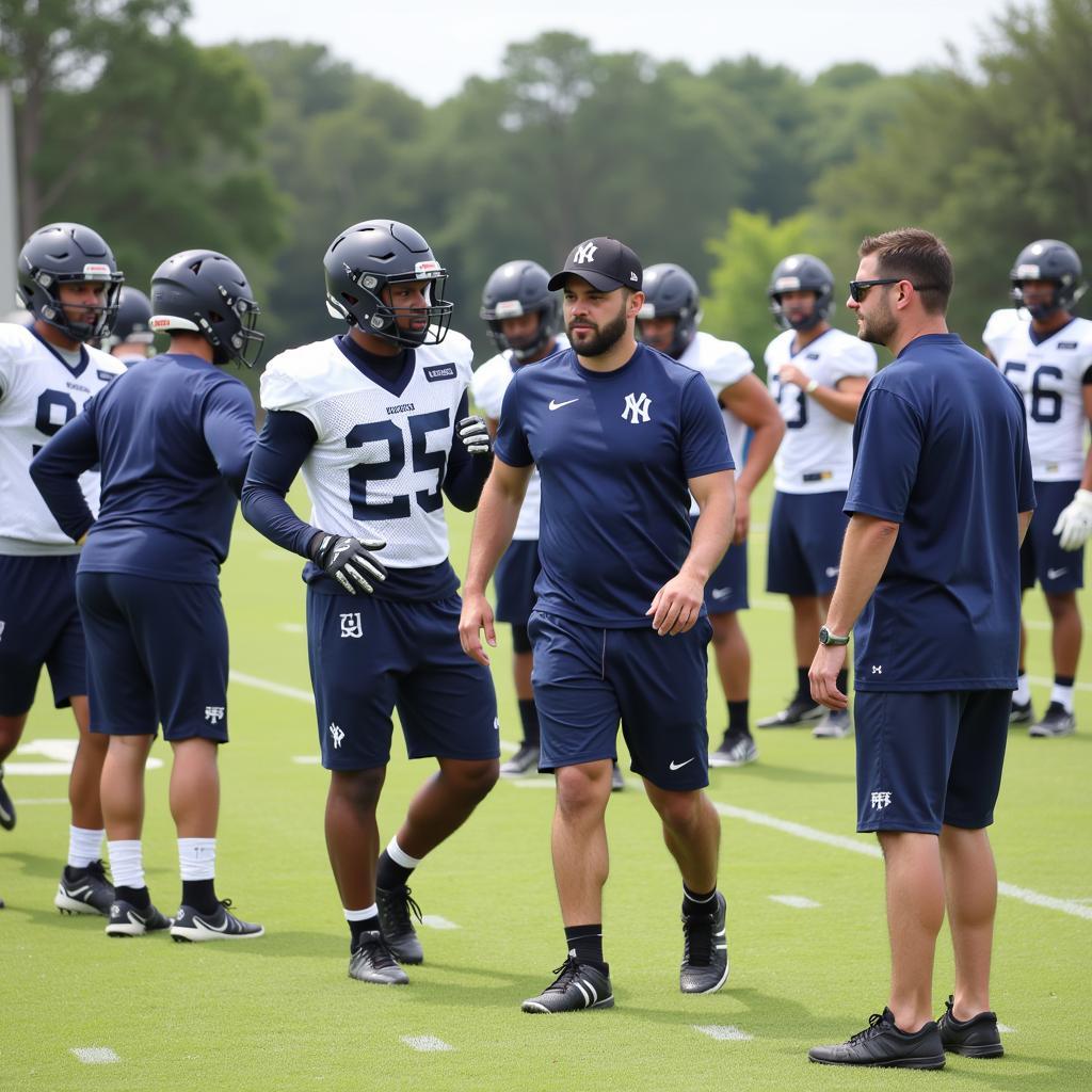 Colleton County High School football players practicing