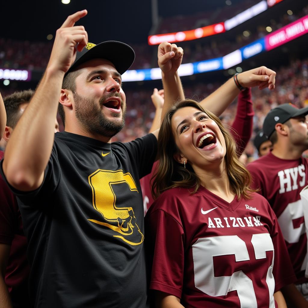 Colorado Arizona State Football Fans - Celebrating a Touchdown