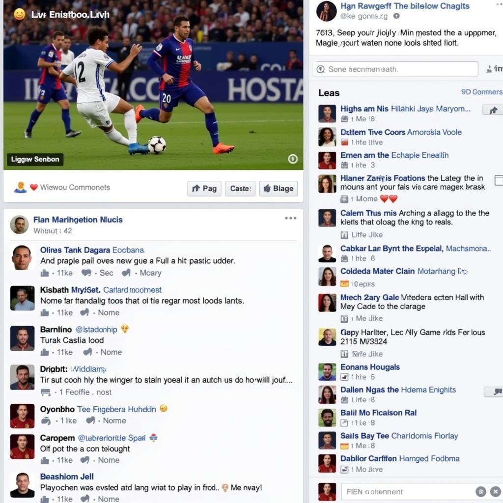 Fans Commenting and Reacting to a Live Football Match on Facebook