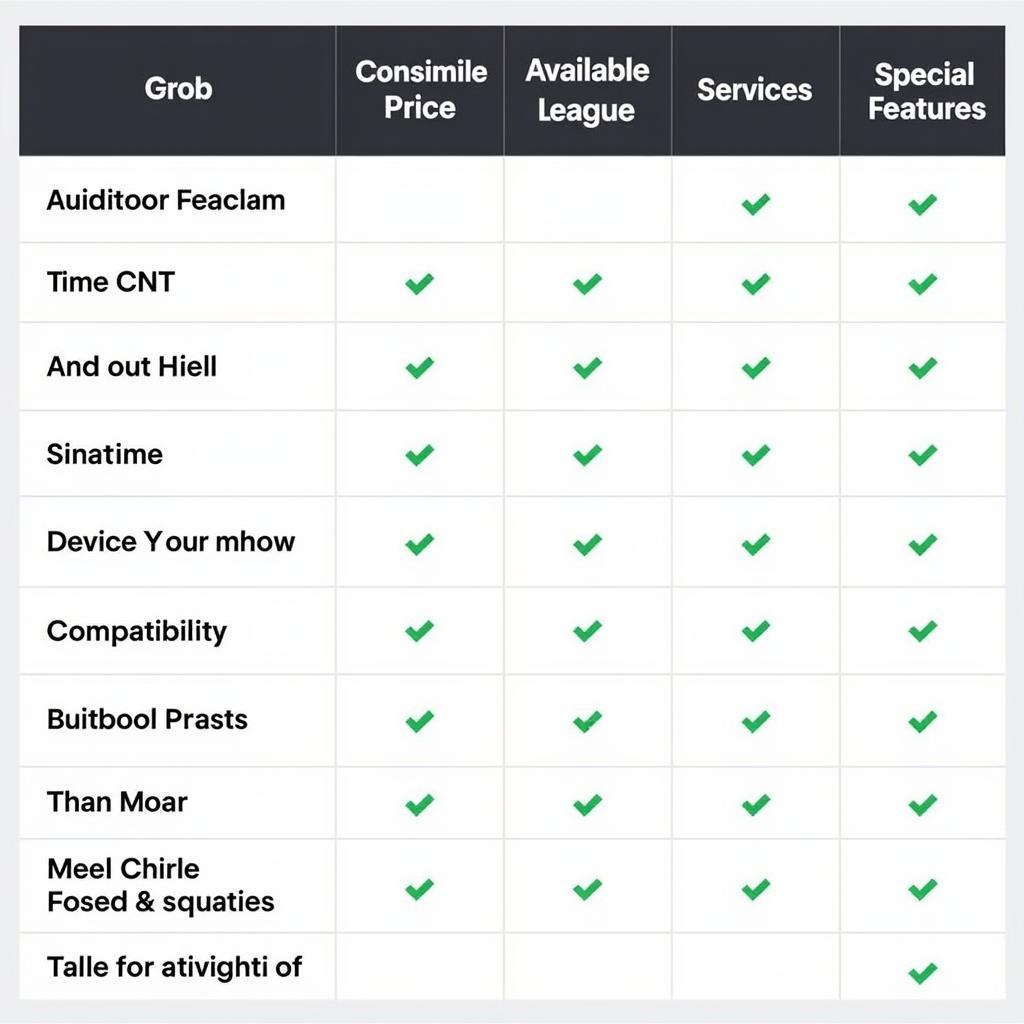 Comparison Table of Football Streaming Services