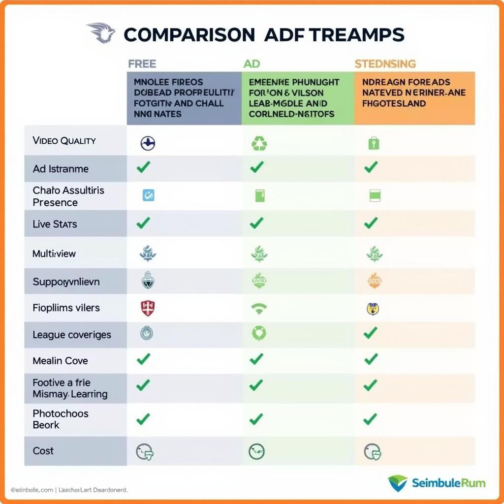 Comparison Chart of Free vs. Paid Football Live Stream Apps