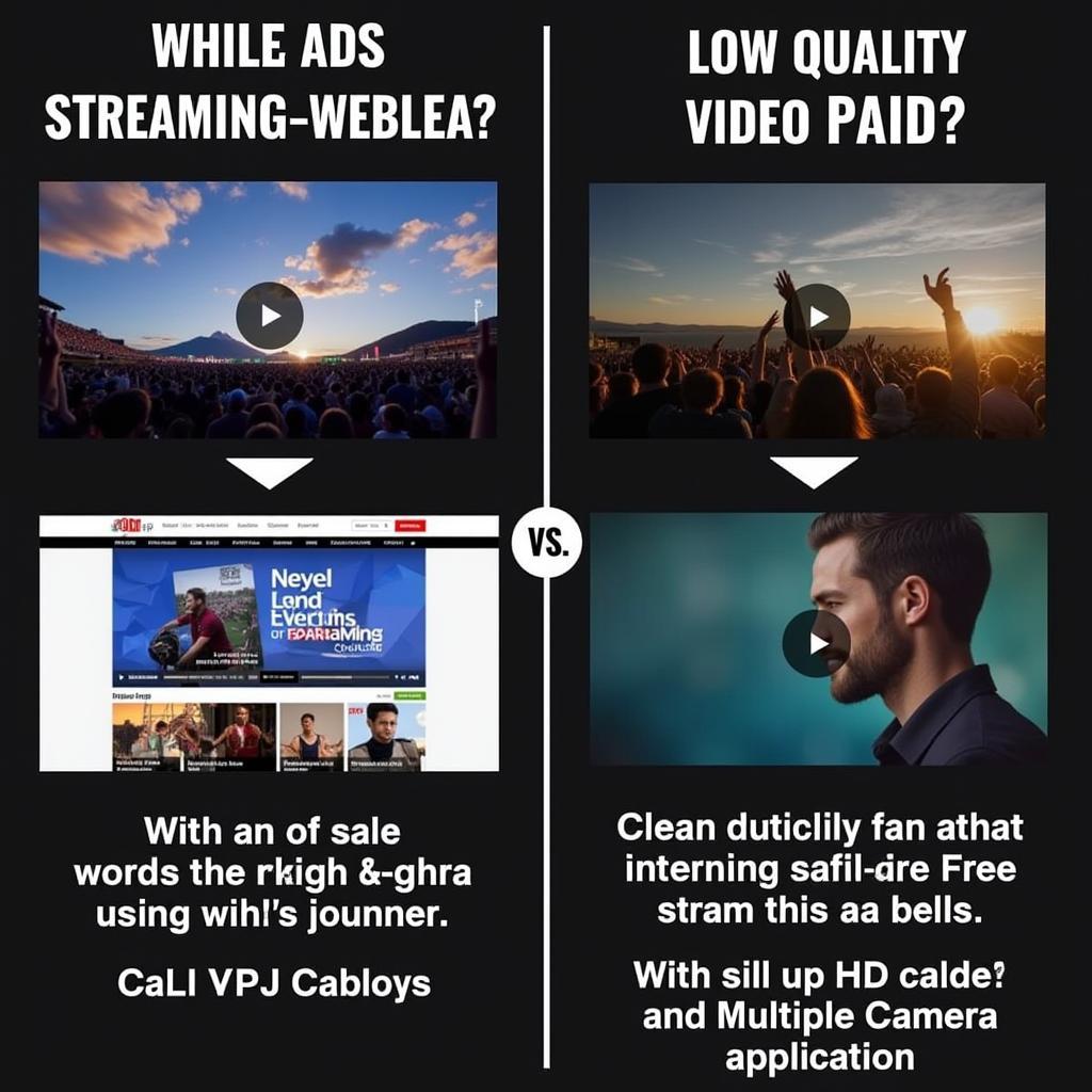 Comparing free and paid football streaming options based on factors like ads, stream quality, reliability, and features.