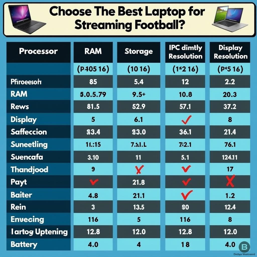 Comparing Laptop Specifications for Football Streaming