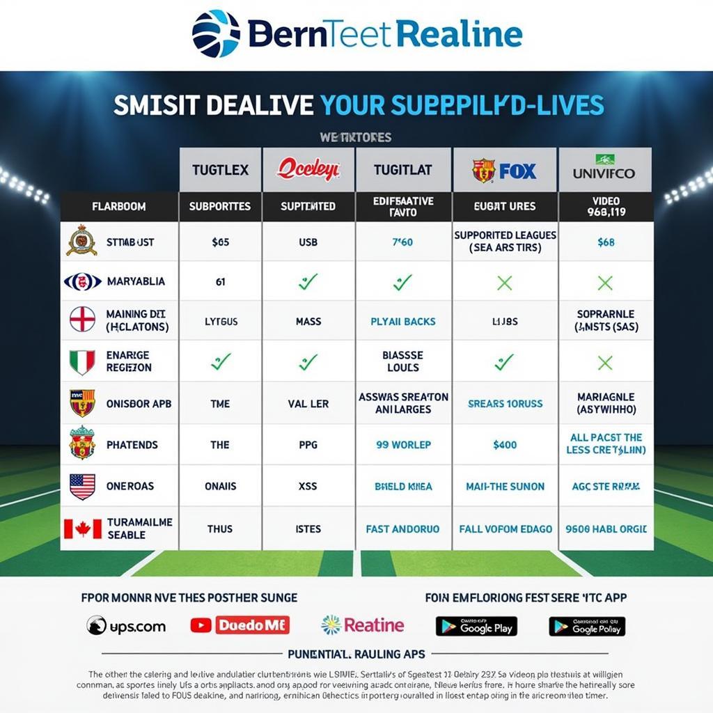 Comparing features of different live football HD apps