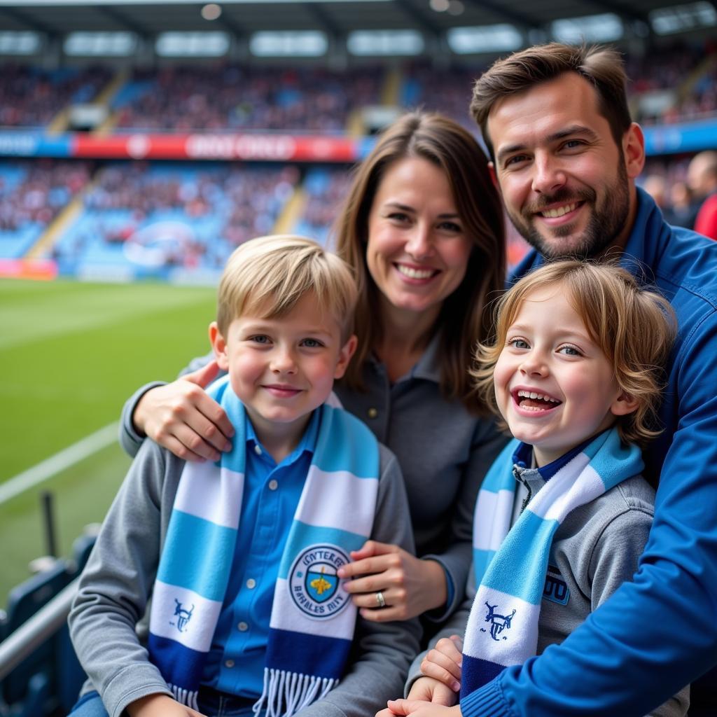 A family enjoying a Coventry City match at the Coventry Building Society Arena