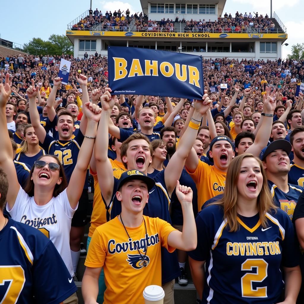 Covington High School Football Game Fans Cheering