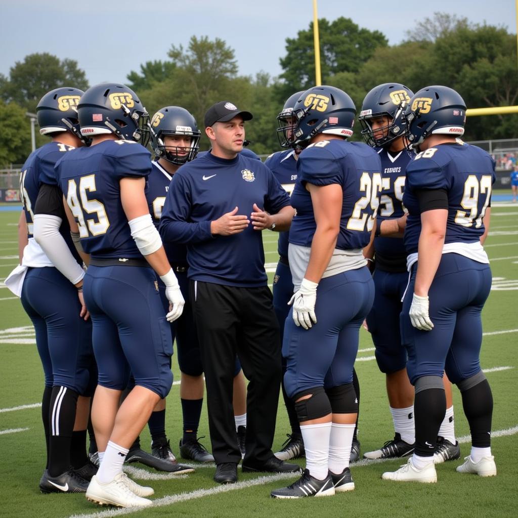 Covington High School Football Team Huddle