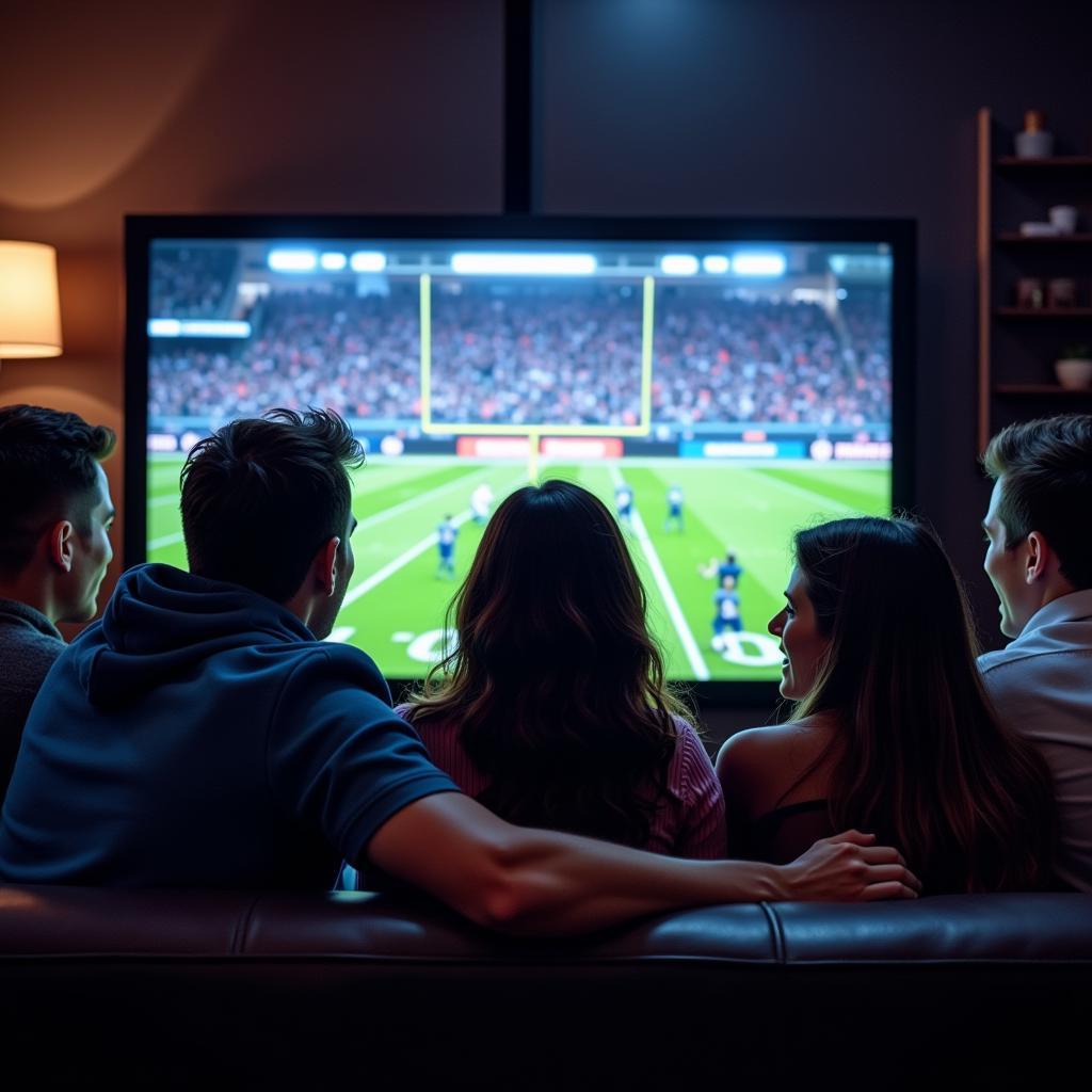 Cowboys Fans Watching Game Together