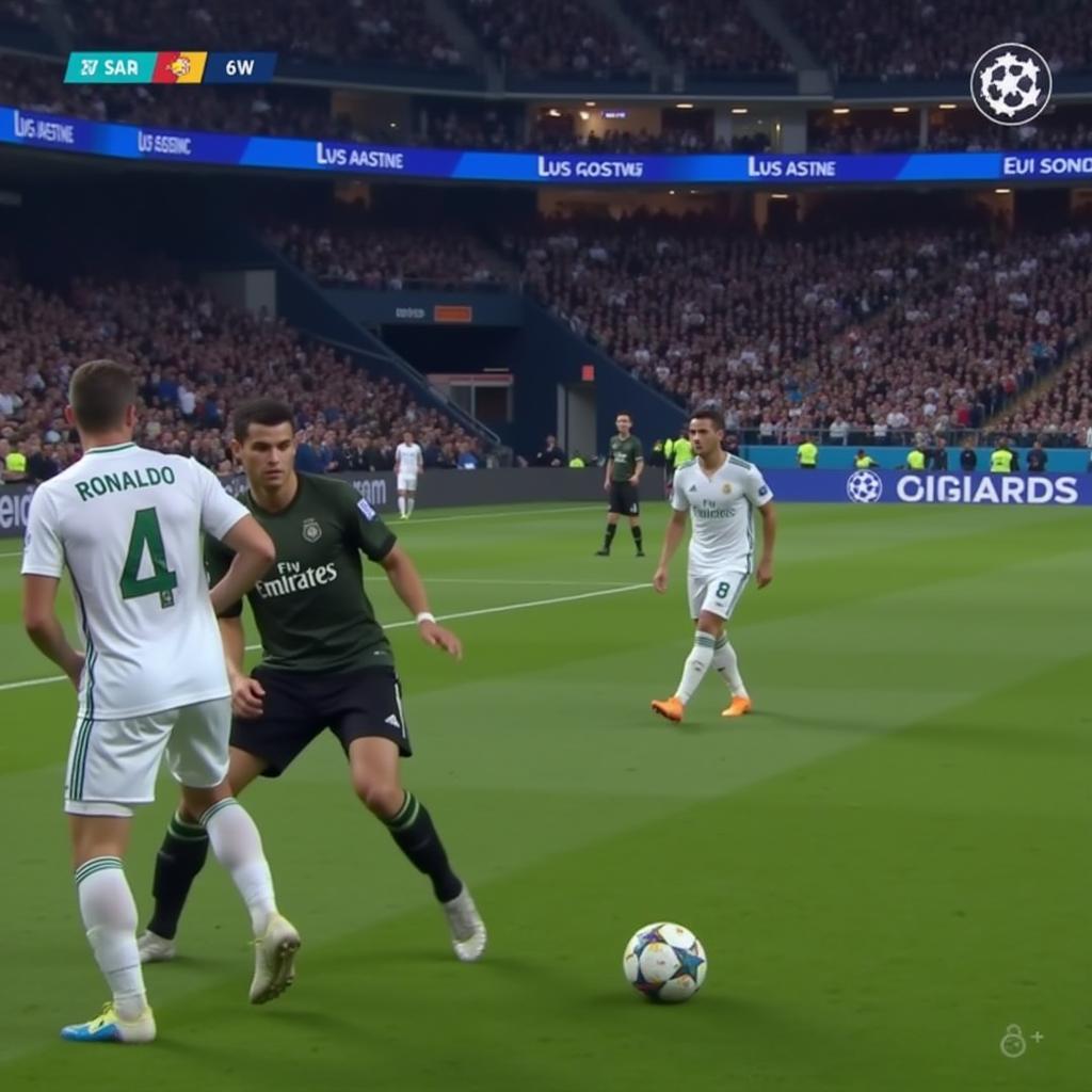 Cristiano Ronaldo live streaming a Champions League Match