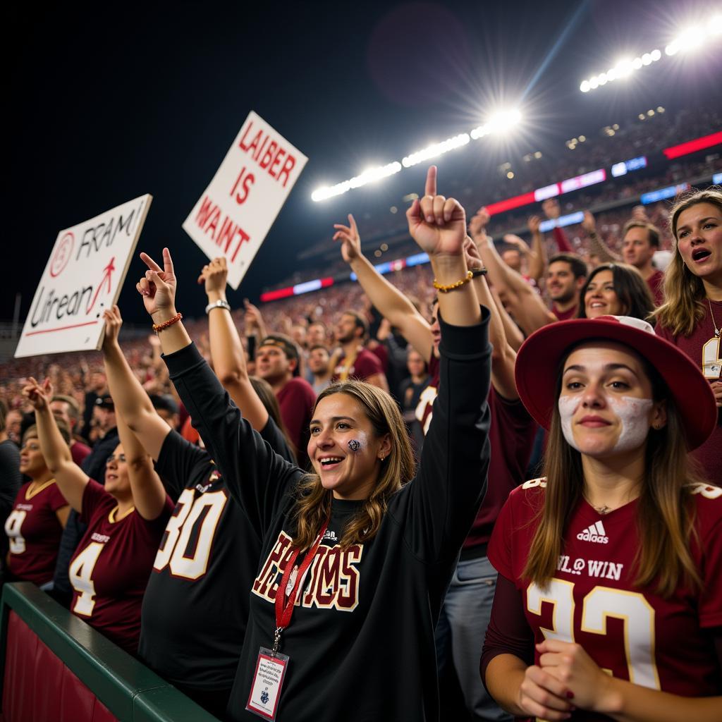 CSU Rams Fans Celebrating a Touchdown