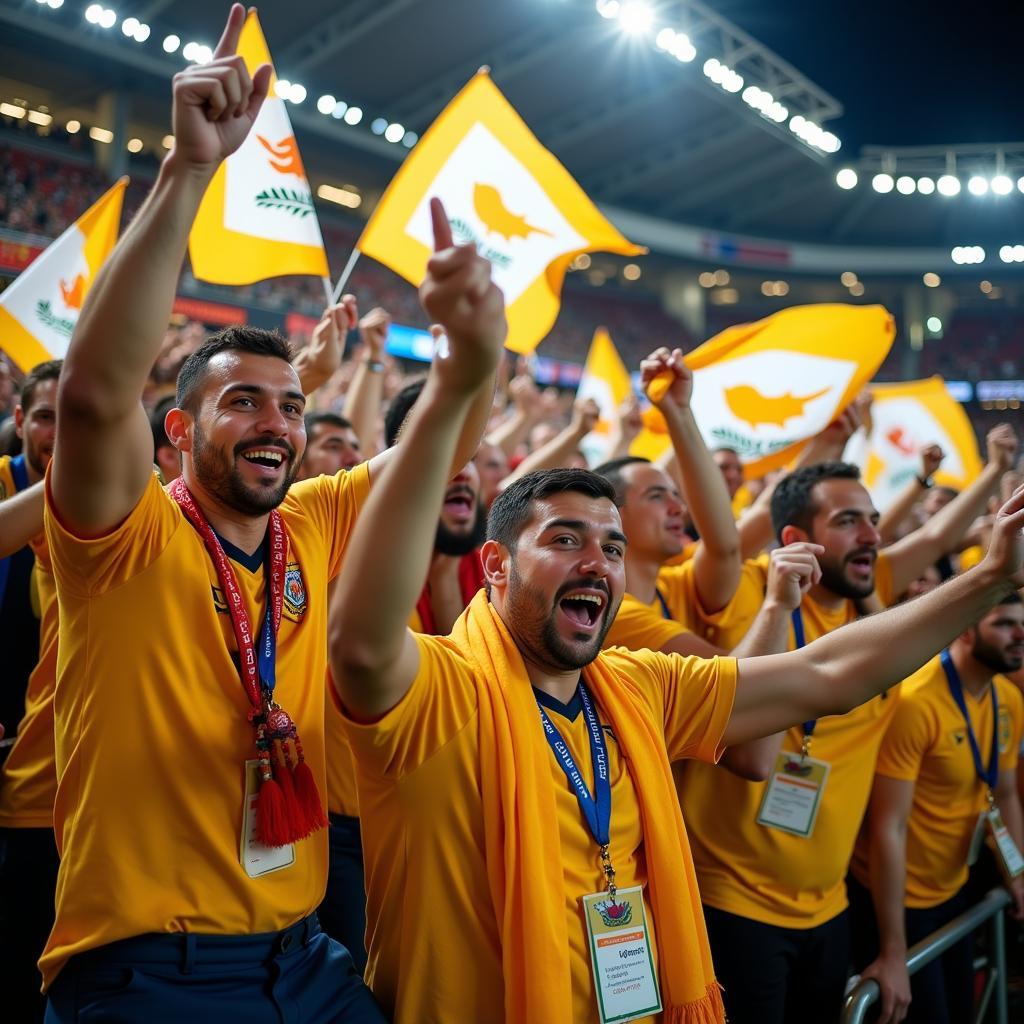 Cyprus Football Fans Celebrating