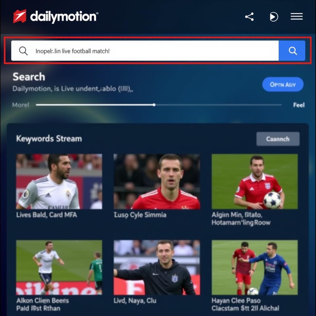 Searching for Live Football on Dailymotion