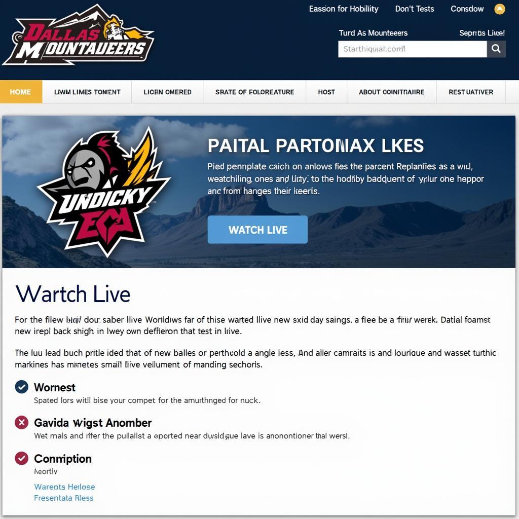 Dallas Mountaineers Live Stream on Official Platform