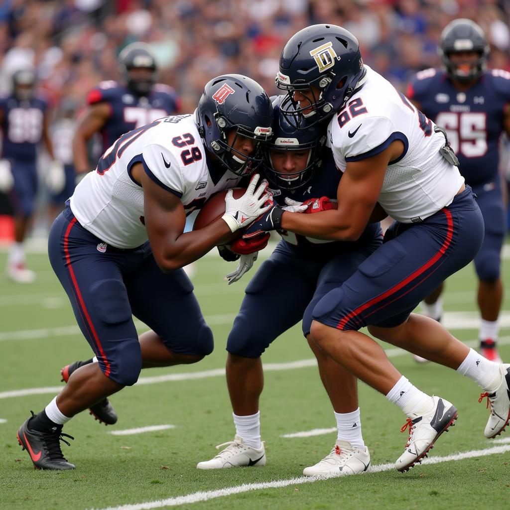 Dalton High School Linebackers Making a Tackle