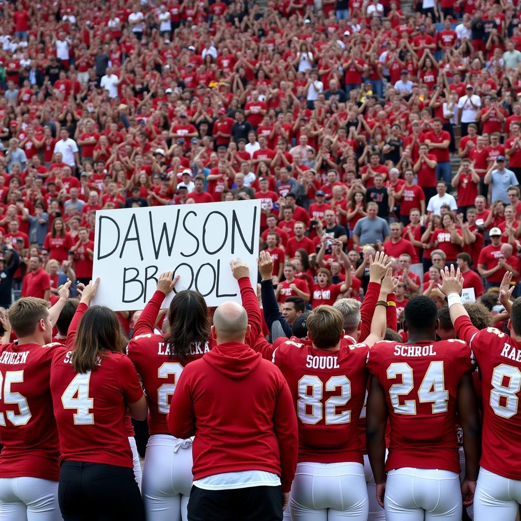 Dawson High School Football Fans Cheering