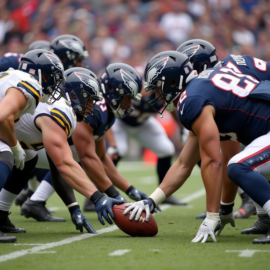 Defensive Line Reacting to the Live Pitchfork in American Football