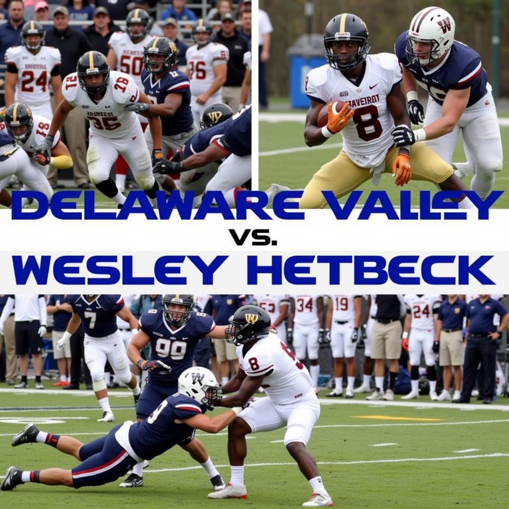 Delaware Valley vs. Wesley College Football Rivalry: Image of past game highlights between the two teams.