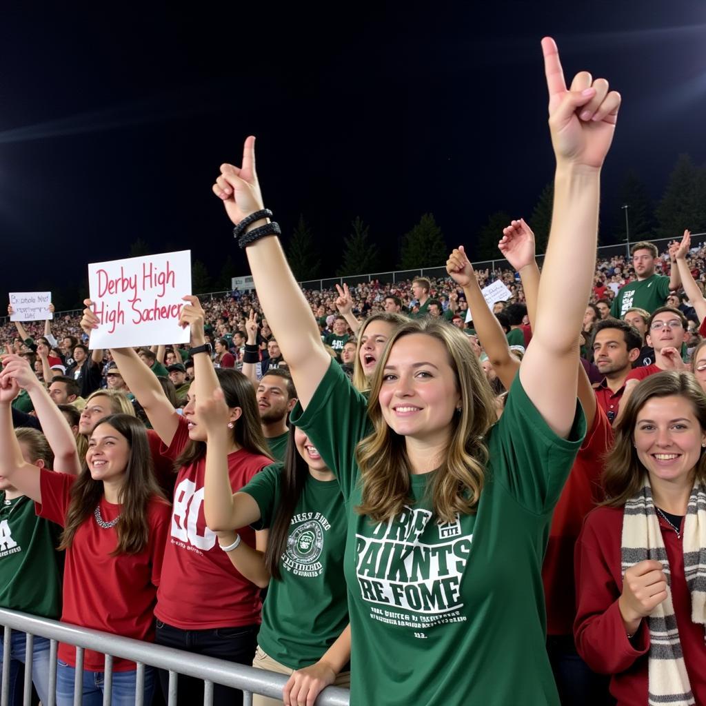 Derby High School Football Fans Cheering