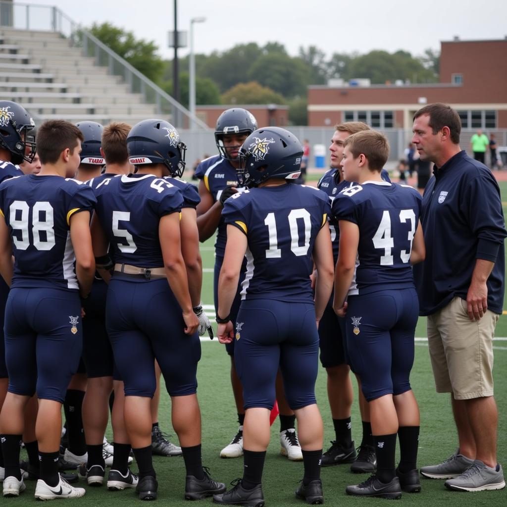 Derby High School Football Team Huddle