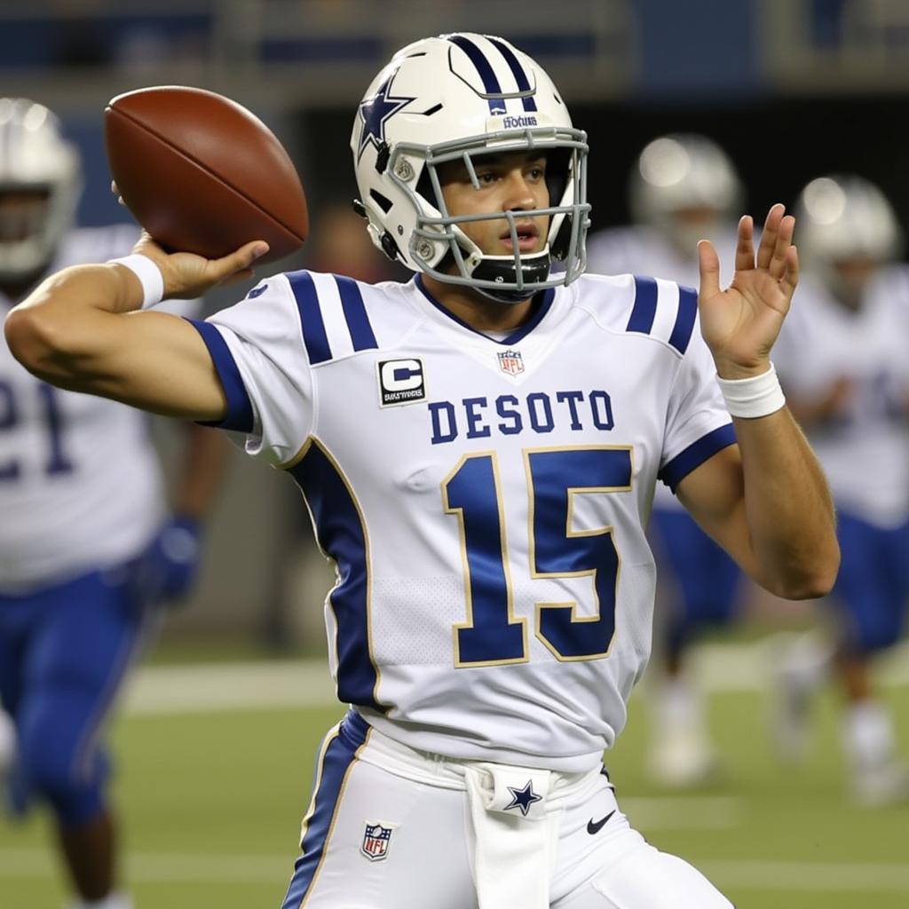 DeSoto Quarterback Throwing a Pass