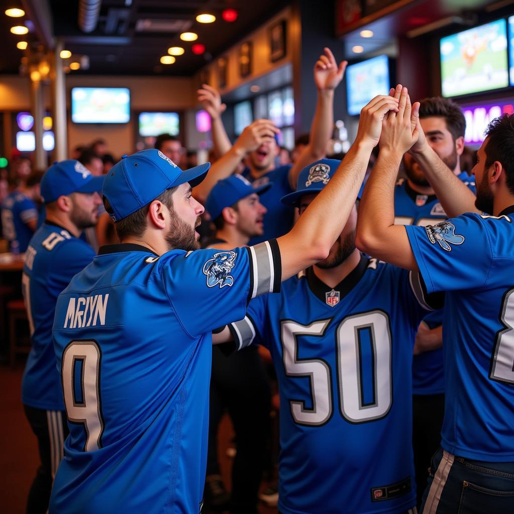 Detroit Lions Fans Celebrating a Touchdown