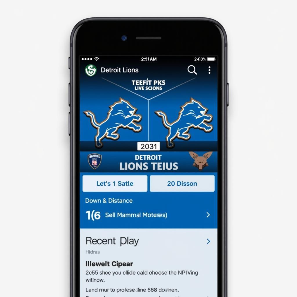 Detroit Lions Live Score on Mobile App