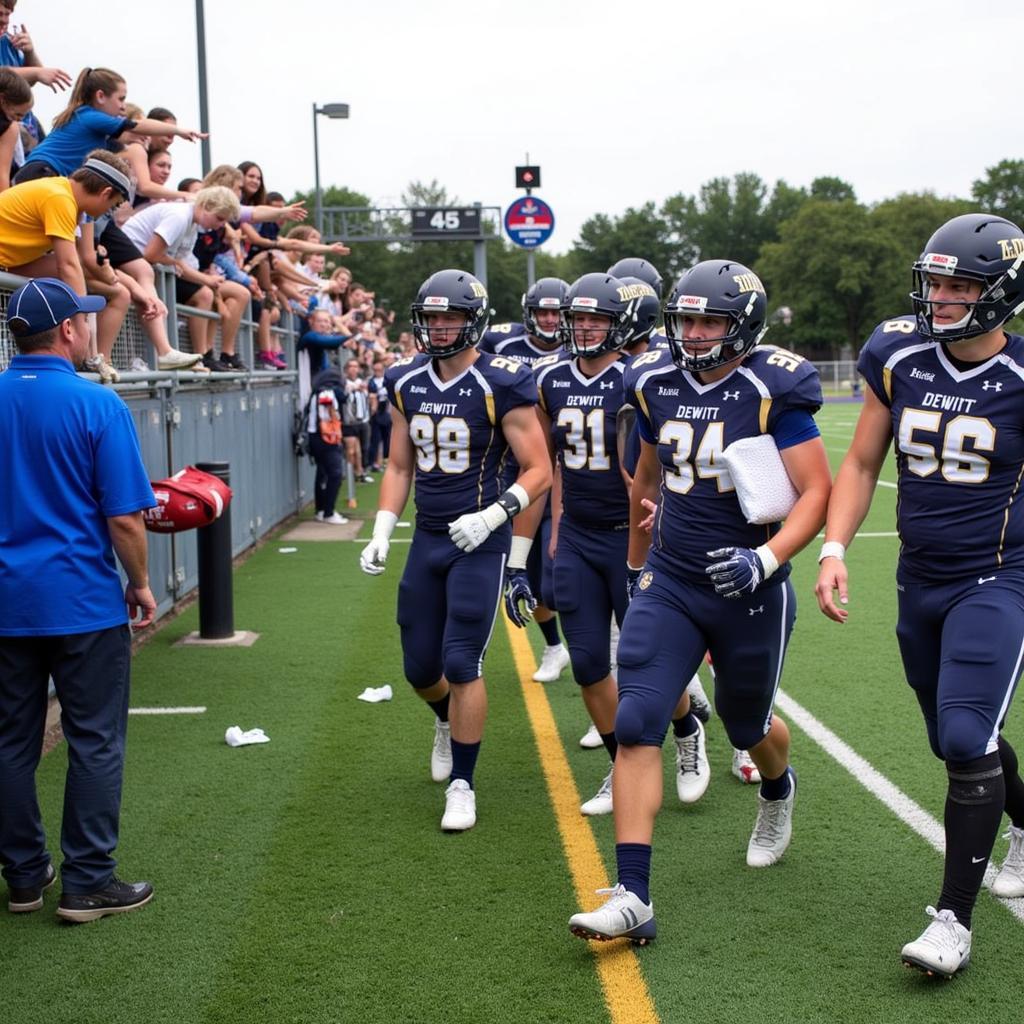 DeWitt High School Football Team and Fans