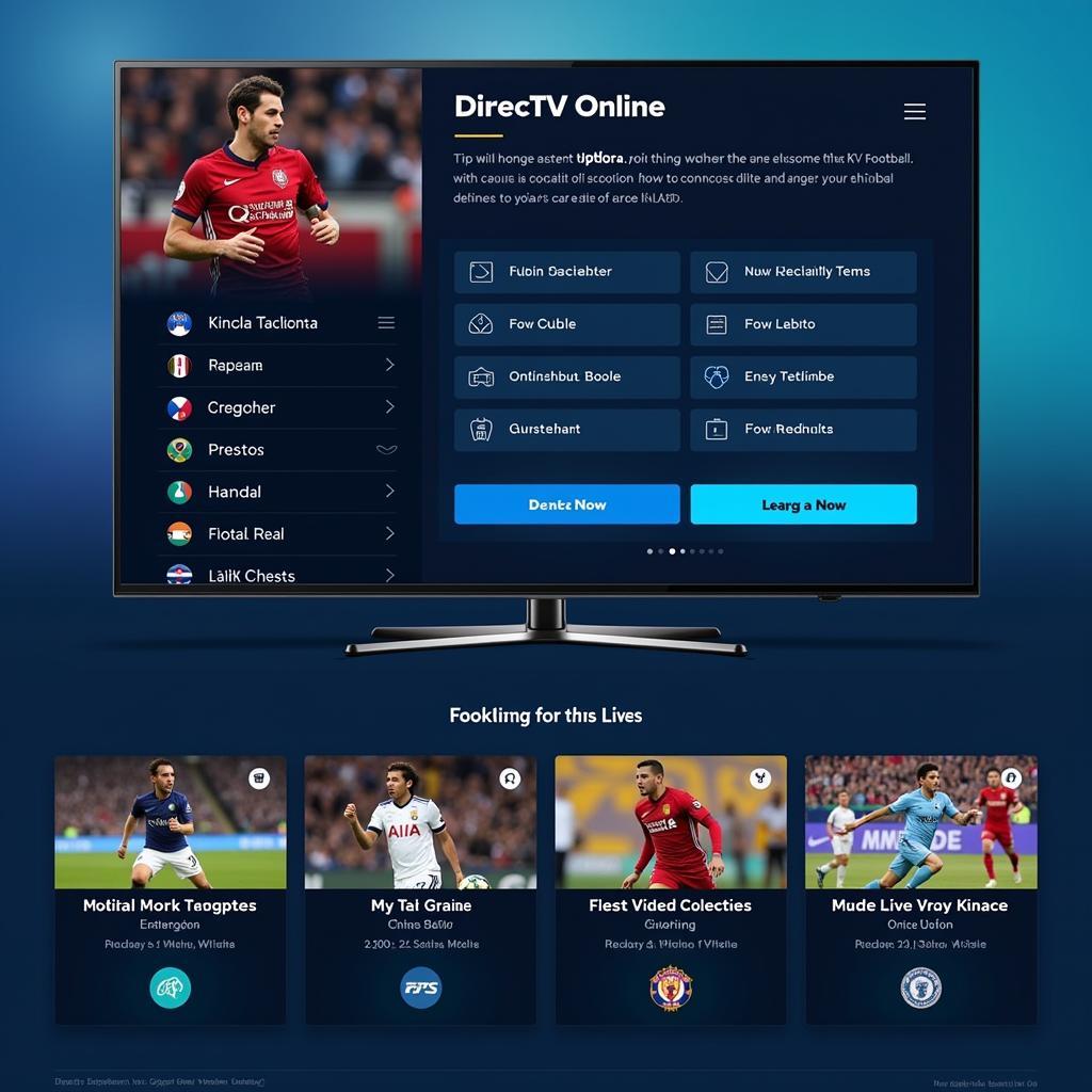 DirecTV live football streaming interface