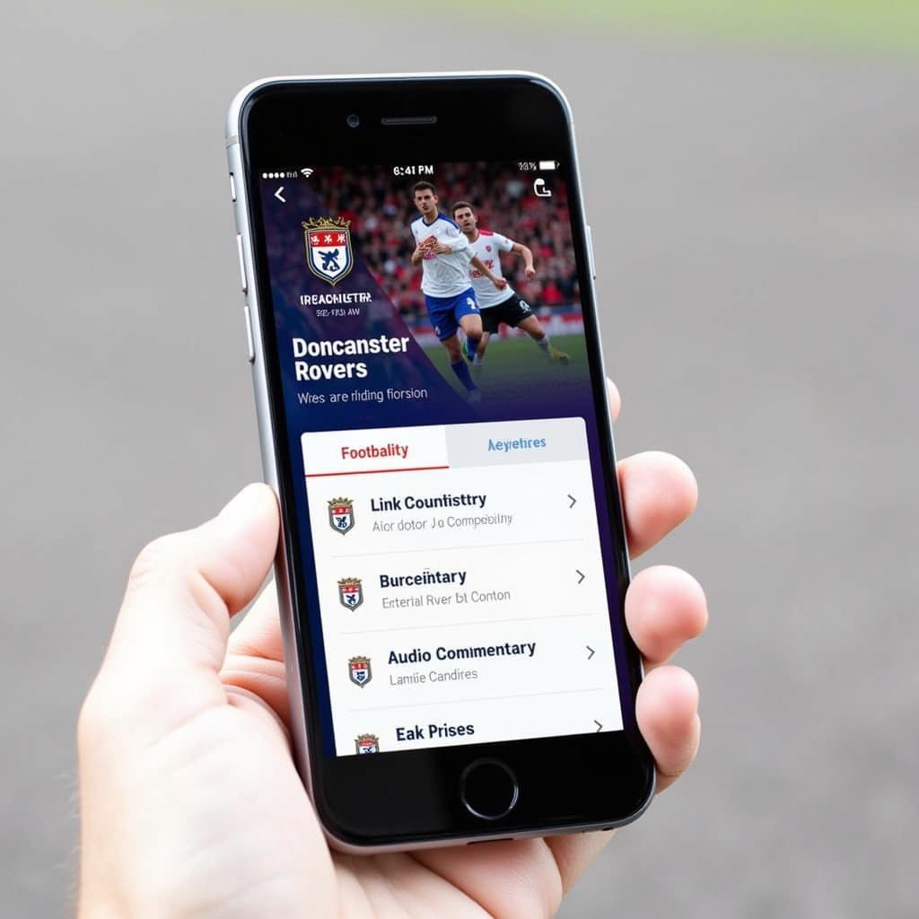 Doncaster Rovers Live Football App on a Smartphone