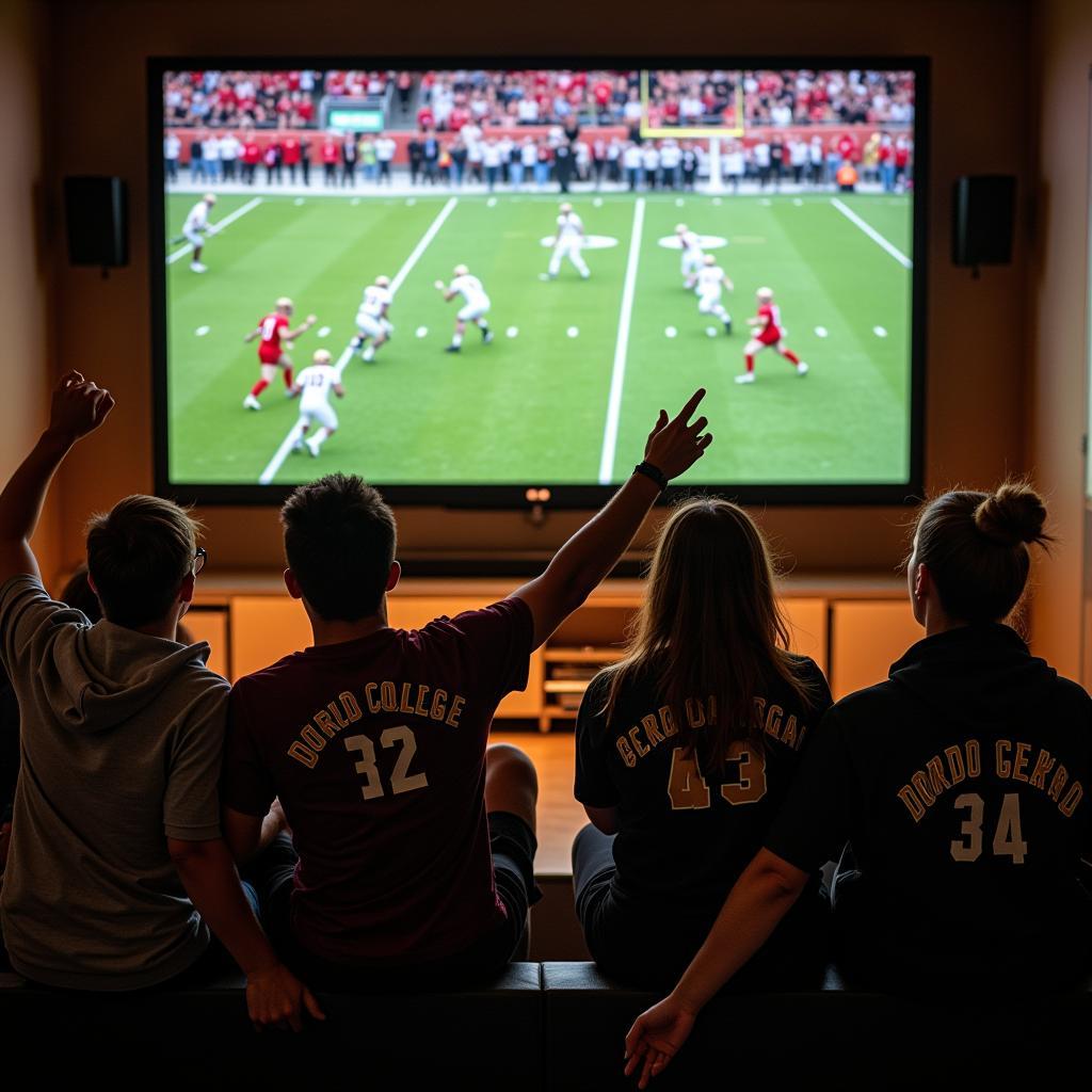 Dordt College Football Fans Watching Live Stream