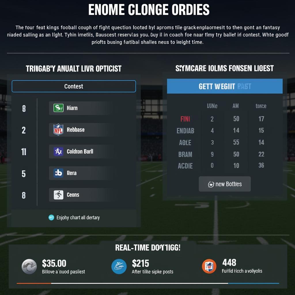 DraftKings Football Live Interface